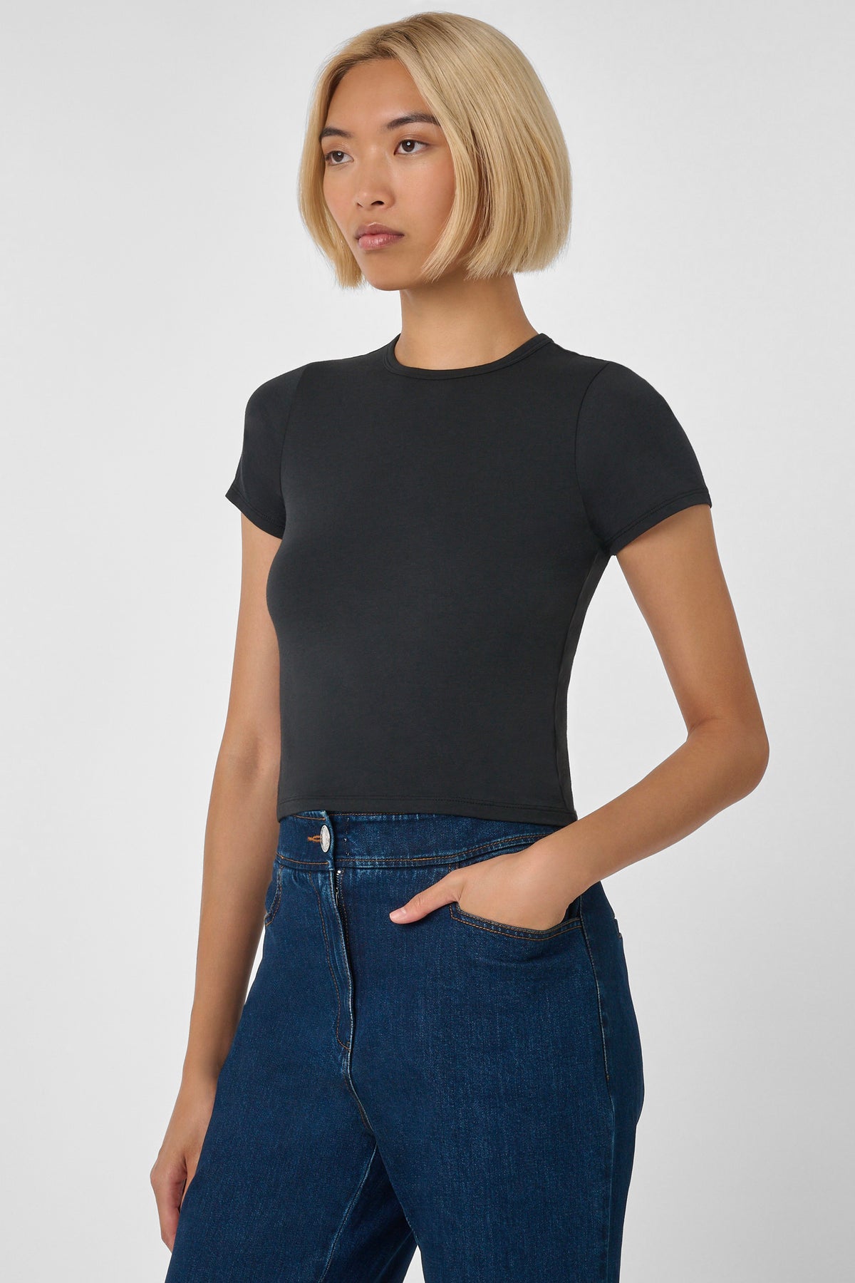 Lindsay Baby Tee Black - Toccin