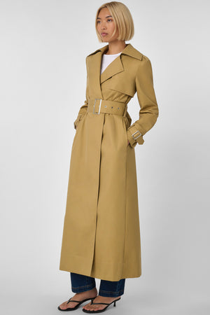 Declan Classic Belted Trench Coat Khaki - Toccin