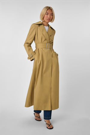 Declan Classic Belted Trench Coat Khaki - Toccin