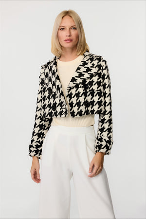 Ally Double Breasted Houndstooth Jacket - Toccin