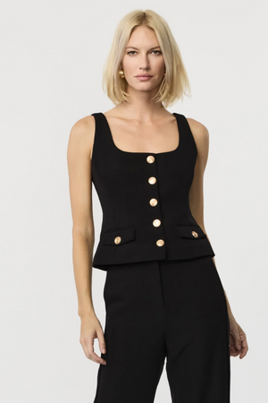 Georgia Scoop Neck Button Vest - Toccin