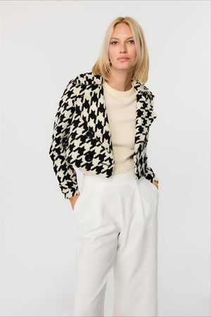 Ally Double Breasted Houndstooth Jacket - Toccin