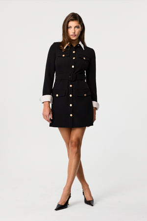 Valerie Button Down Long Sleeve Mini Dress - Toccin