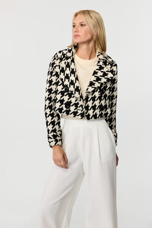 Ally Double Breasted Houndstooth Jacket - Toccin