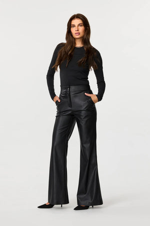 Gaia Vegan Leather Flared Pant - Toccin