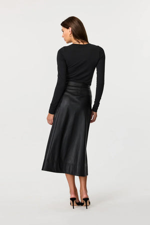 Beatrice Vegan Leather  Wrap Skirt - Toccin