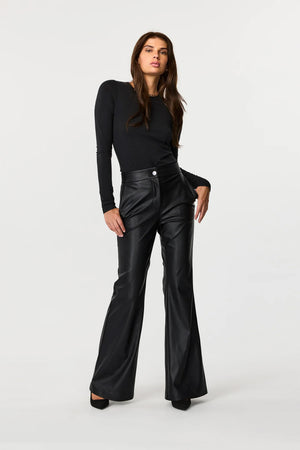 Gaia Vegan Leather Flared Pant - Toccin