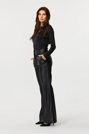 Gaia Vegan Leather Flared Pant - Toccin