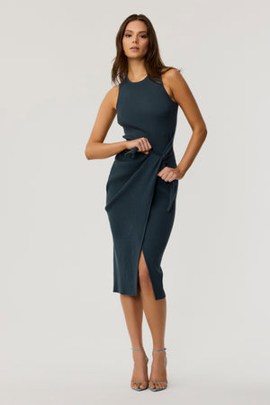 Abigal  Sleeveless Sarong Skirt Knit  Dress