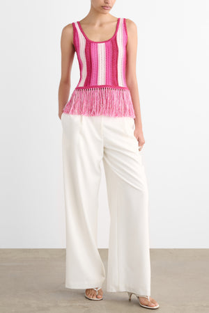 ALBIE SCOOP NECK TANK WITH FRINGE