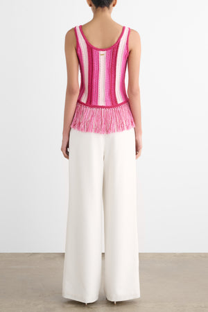 ALBIE SCOOP NECK TANK WITH FRINGE