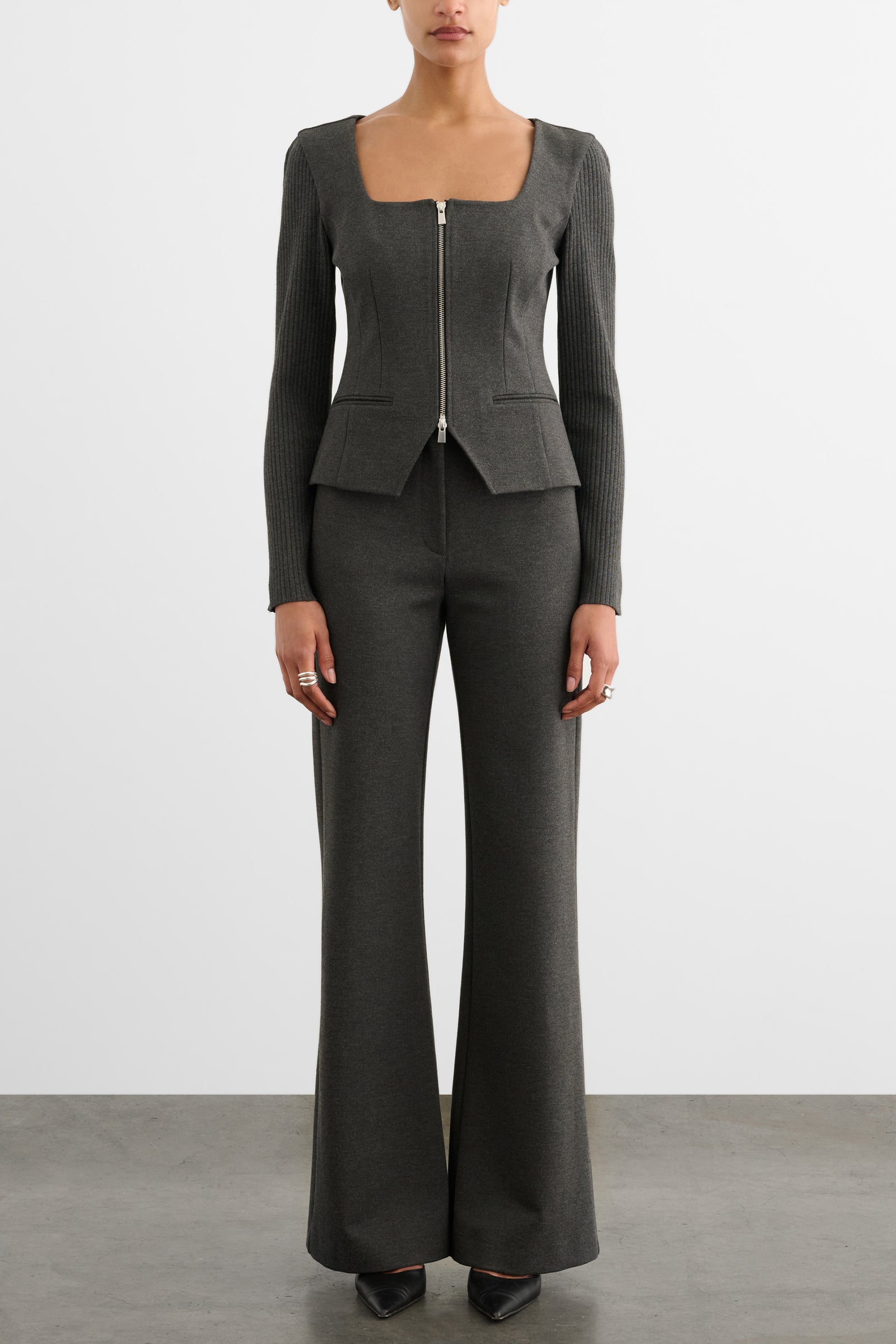 ALEJANDRA ZIP FRONT LONG SLEEVE TOP