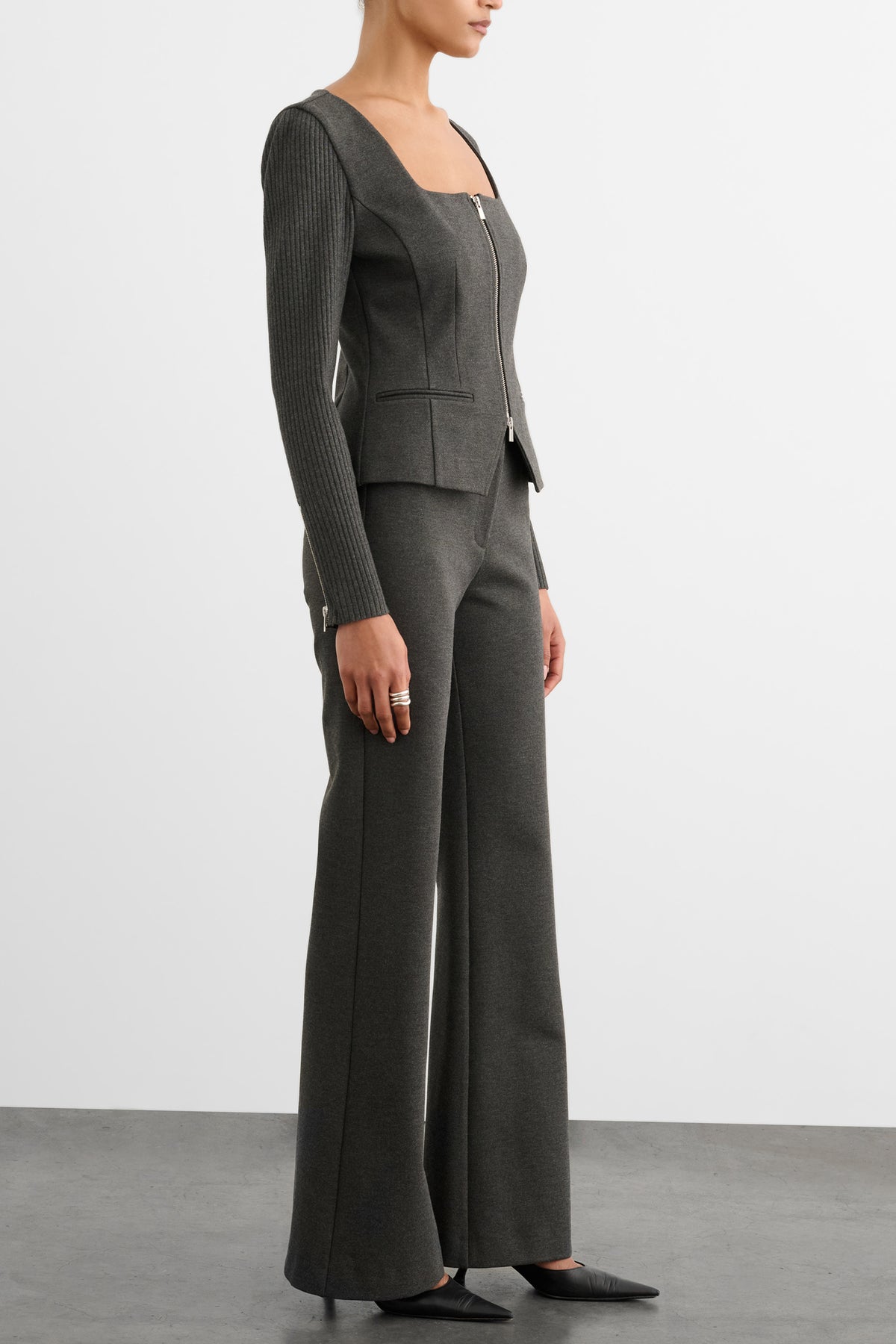 ALEJANDRA ZIP FRONT LONG SLEEVE TOP