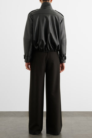 ALYSSA FUNNEL NECK BOMBER WITH DRAWSTRING DETAIL