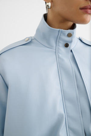ALYSSA FUNNEL NECK BOMBER WITH DRAWSTRING DETAIL