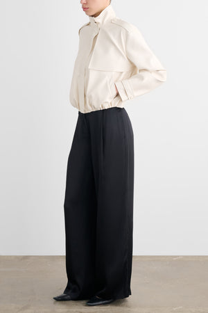 ALYSSA FUNNEL NECK BOMBER WITH DRAWSTRING DETAIL