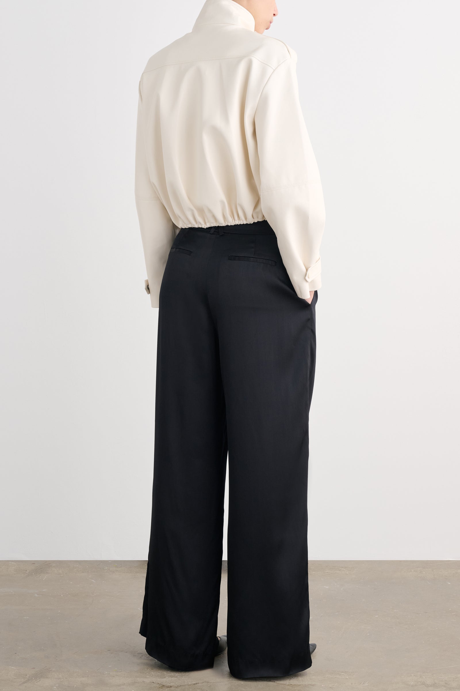 ALYSSA FUNNEL NECK BOMBER WITH DRAWSTRING DETAIL