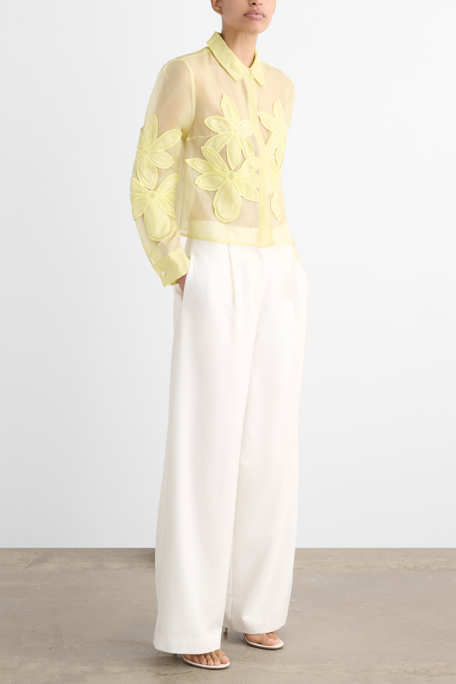 AMANDA BUTTON DOWN SHIRT WITH APPLIQUE