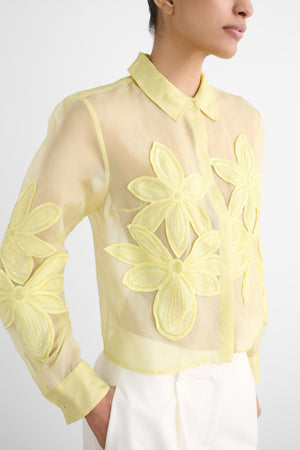 AMANDA BUTTON DOWN SHIRT WITH APPLIQUE