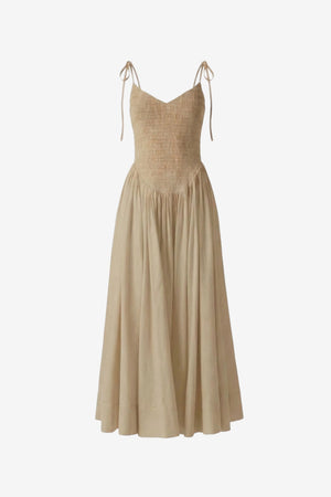 AMAYA SMOCKED MIDI DRESS