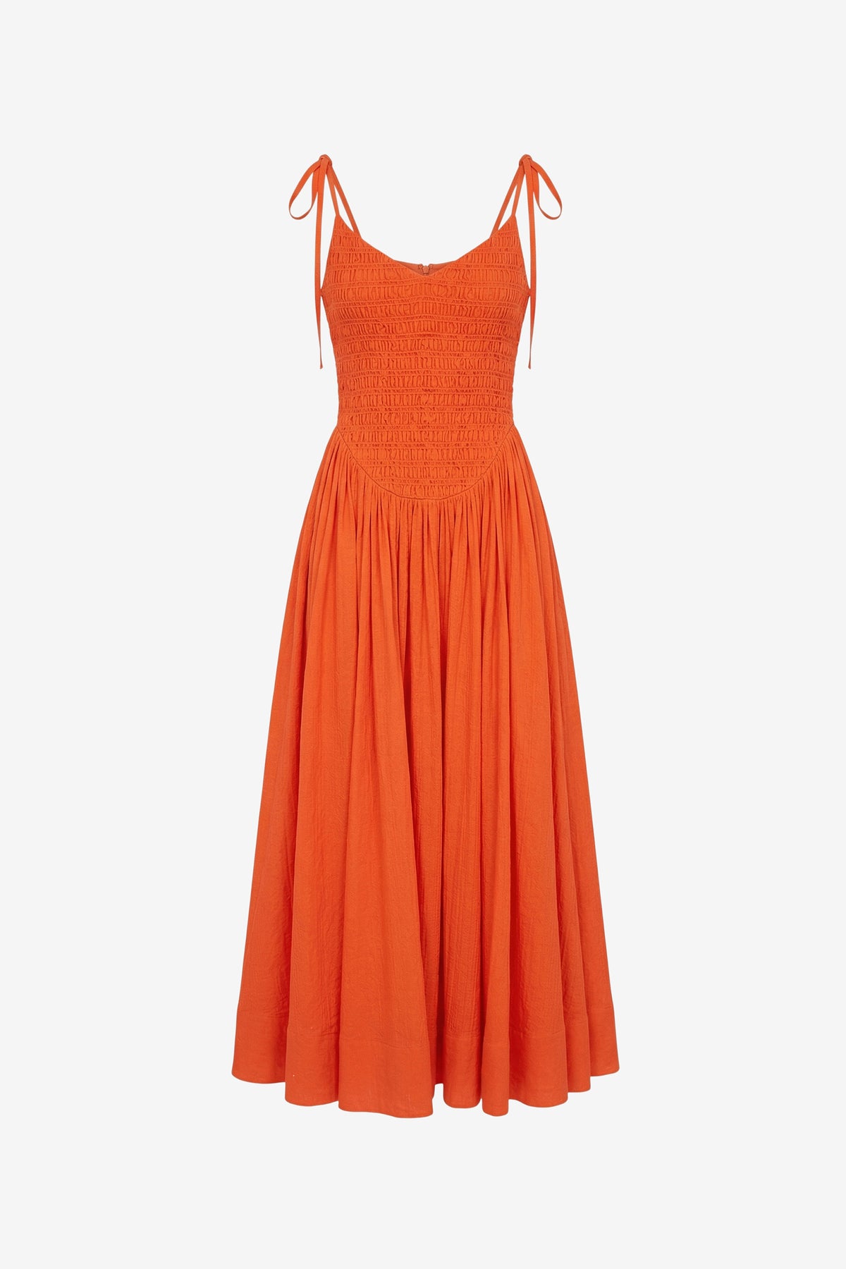 AMAYA SMOCKED MIDI DRESS