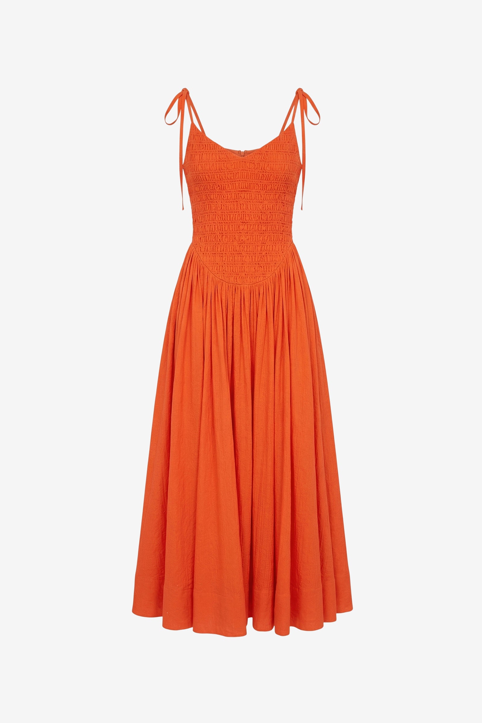 AMAYA SMOCKED MIDI DRESS