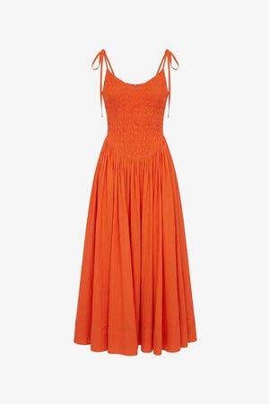 AMAYA SMOCKED MIDI DRESS