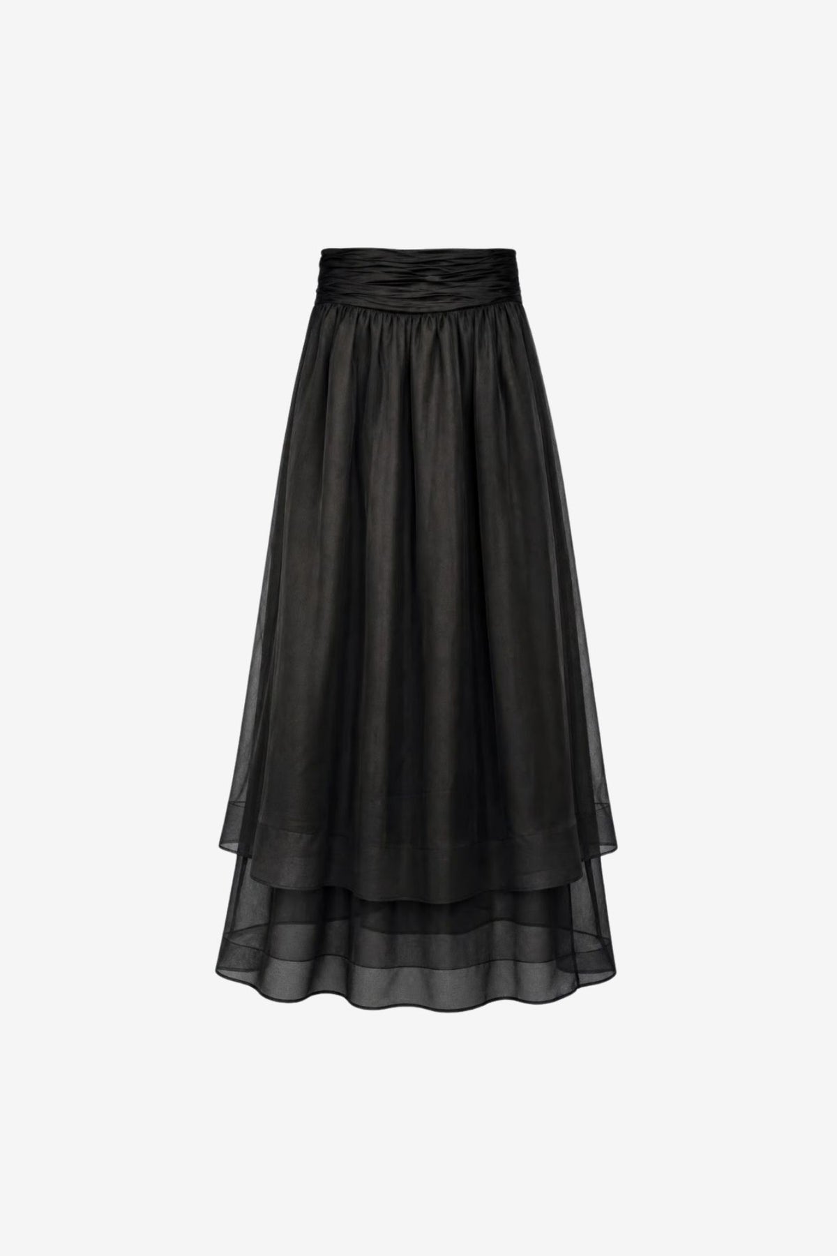 AMBER HIGH WAISTED TIERED MIDI SKIRT