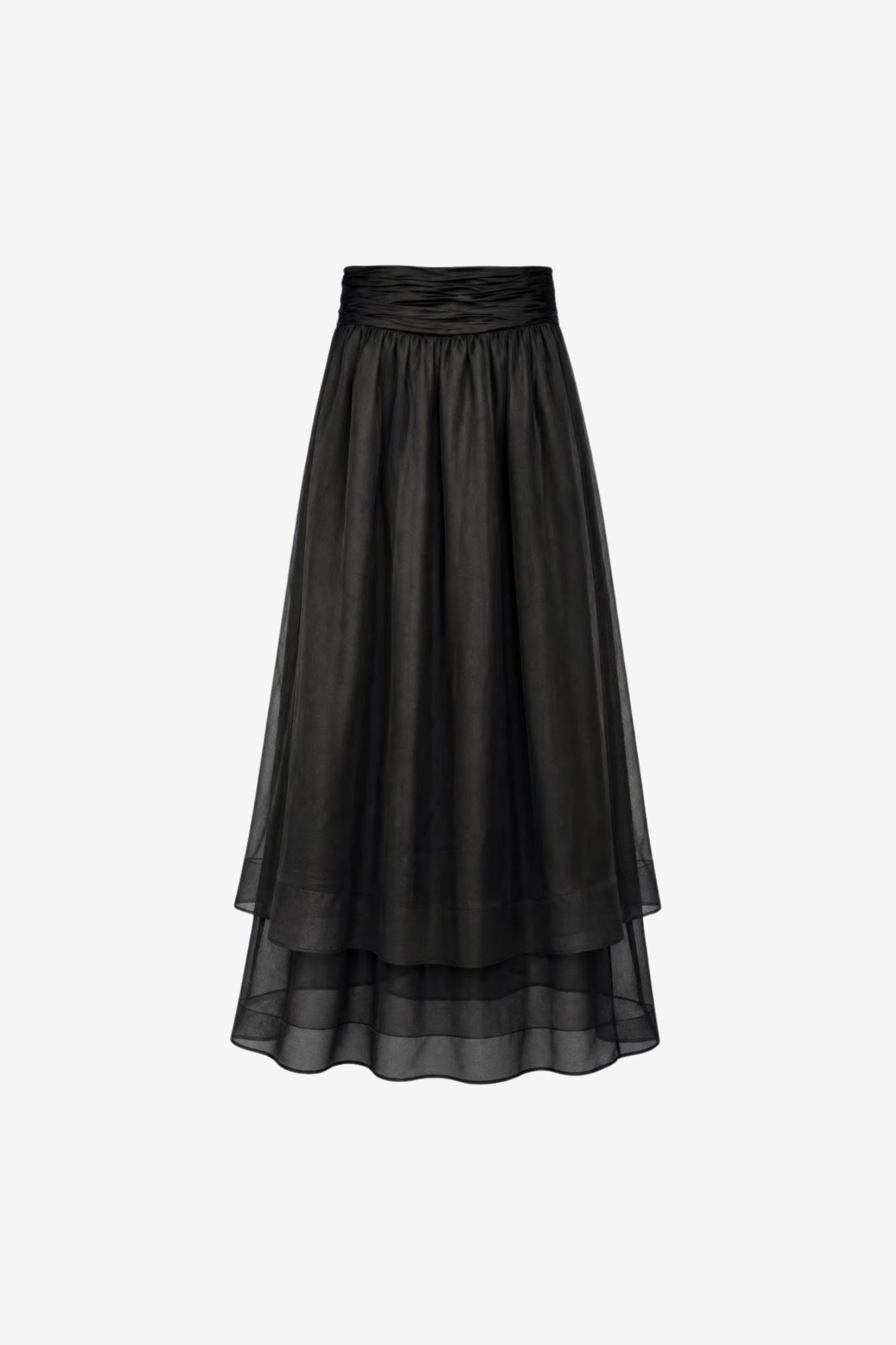 AMBER HIGH WAISTED TIERED MIDI SKIRT