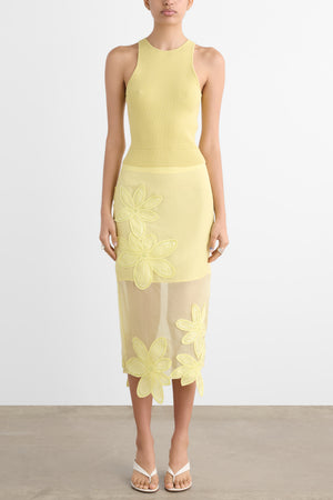 EMORY PENCIL SKIRT WITH APPLIQUE