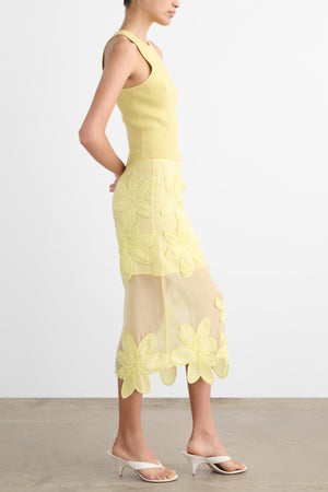 EMORY PENCIL SKIRT WITH APPLIQUE