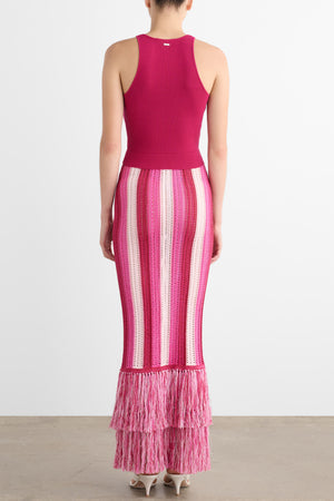 SALEM MIDI SKIRT WITH FRINGE