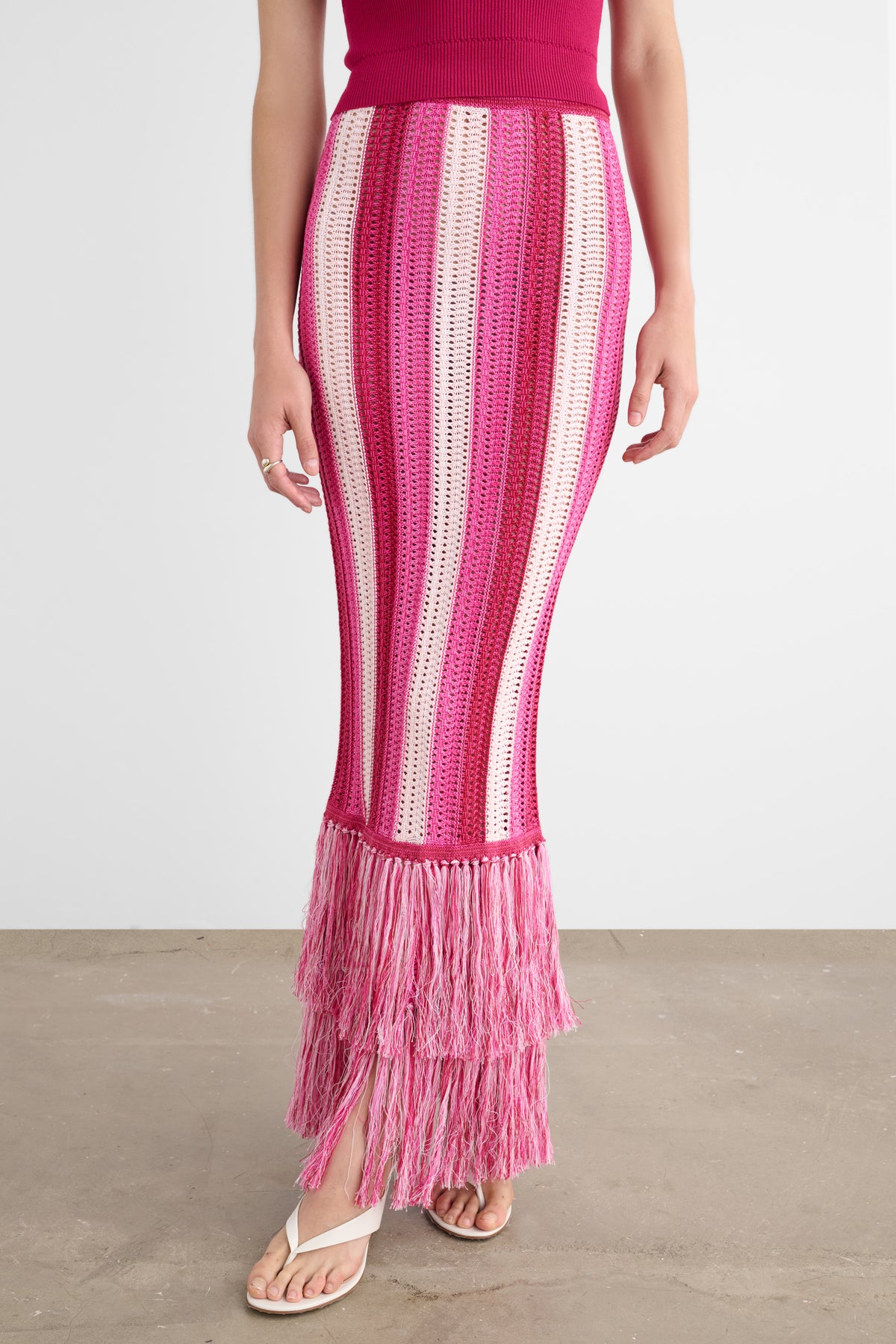 SALEM MIDI SKIRT WITH FRINGE