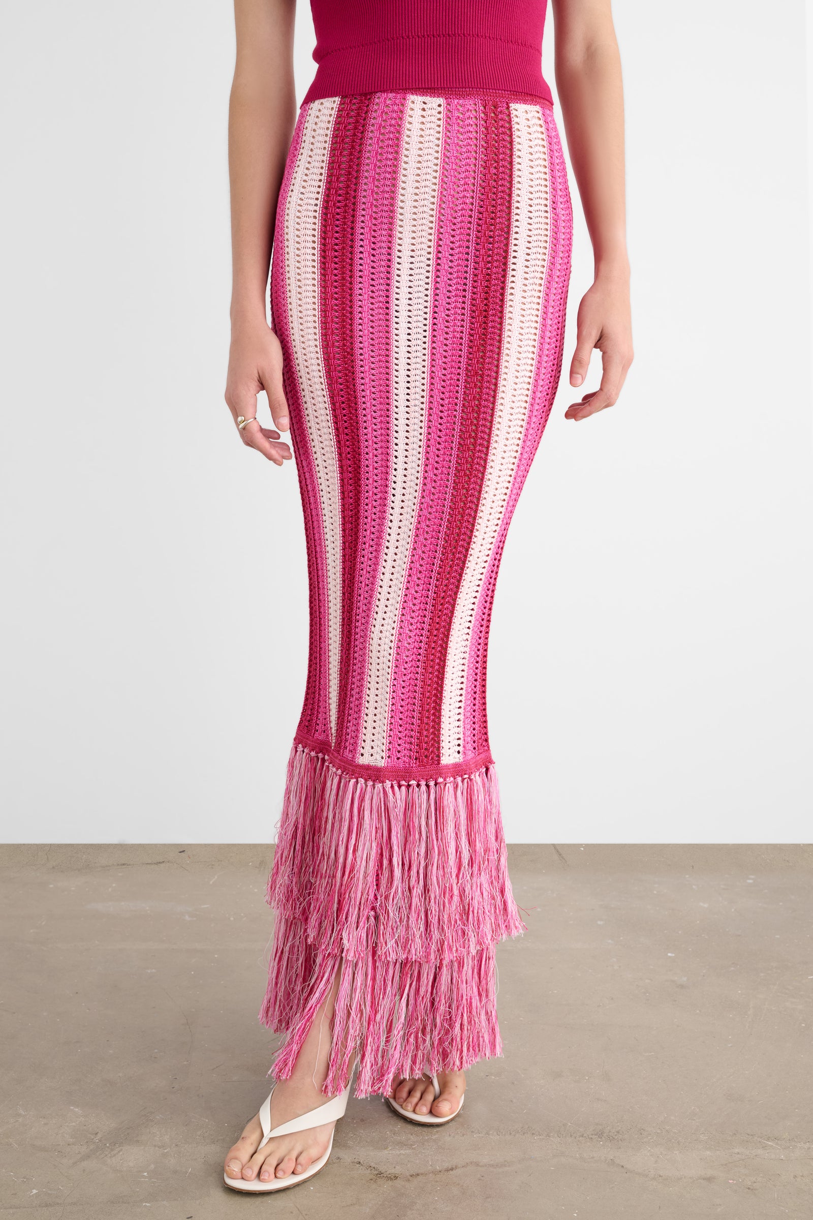 SALEM MIDI SKIRT WITH FRINGE
