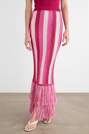 SALEM MIDI SKIRT WITH FRINGE