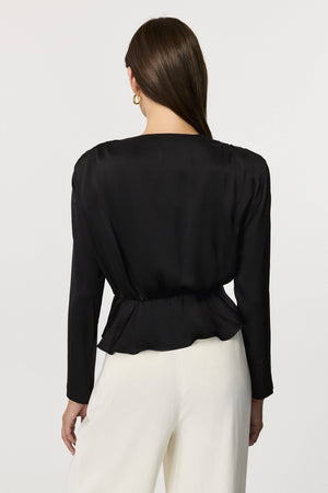 Adeline Silk Peplum Top - Toccin