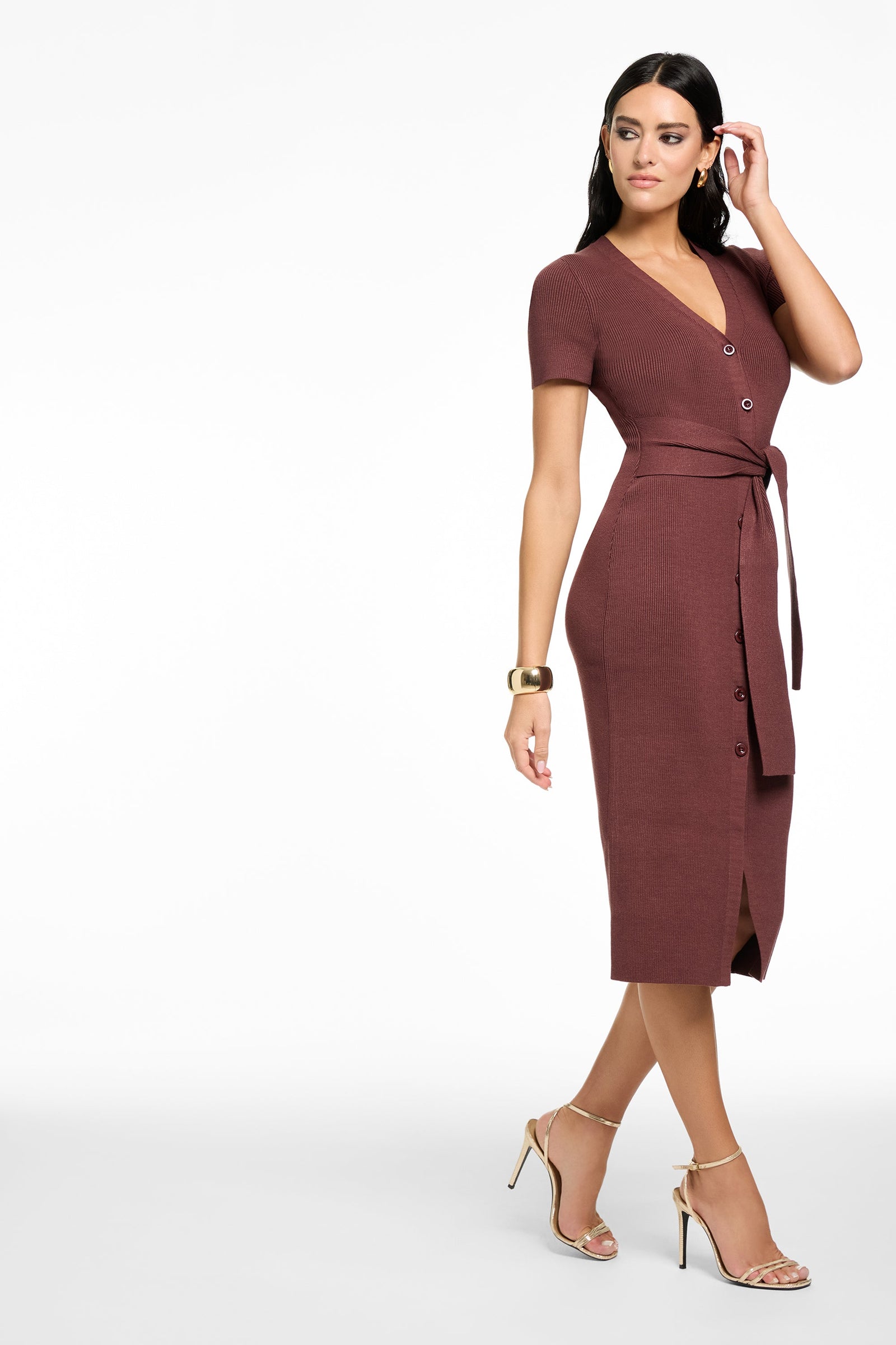 AGNES SHORT SLEEVE CARDI DRESS - Toccin