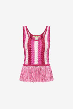 ALBIE SCOOP NECK TANK WITH FRINGE