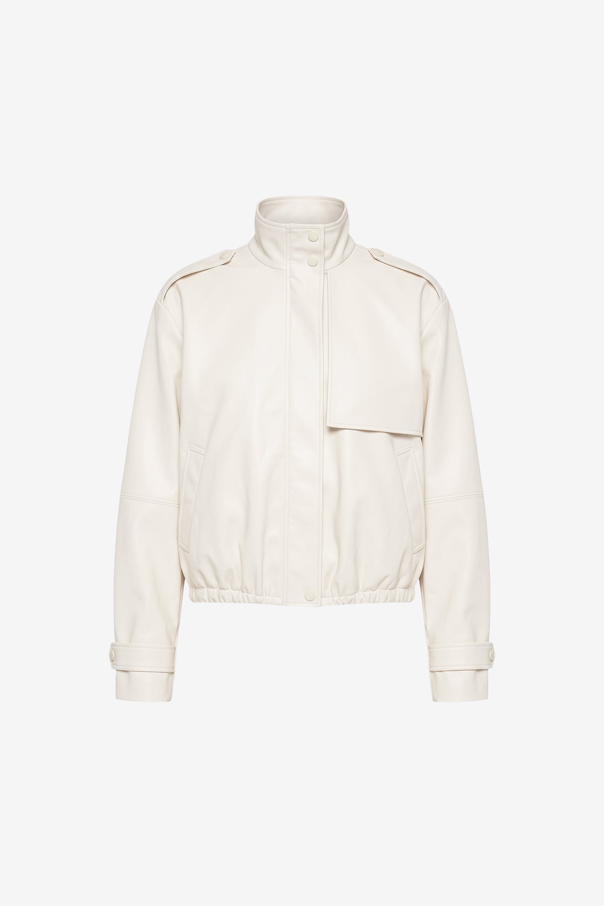 ALYSSA FUNNEL NECK BOMBER WITH DRAWSTRING DETAIL