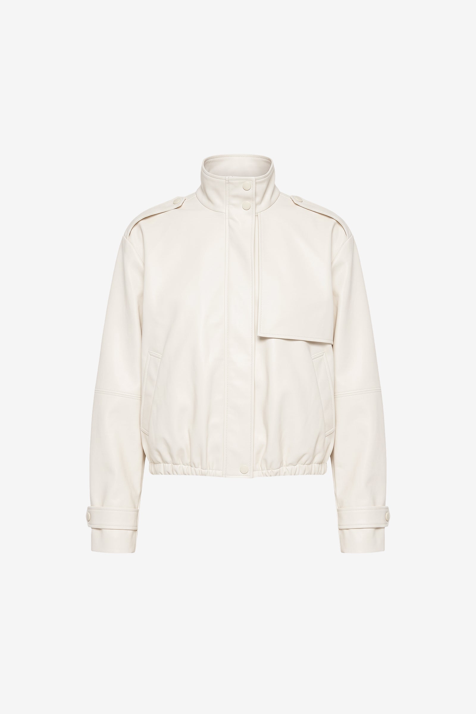 ALYSSA FUNNEL NECK BOMBER WITH DRAWSTRING DETAIL