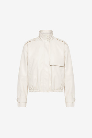 ALYSSA FUNNEL NECK BOMBER WITH DRAWSTRING DETAIL