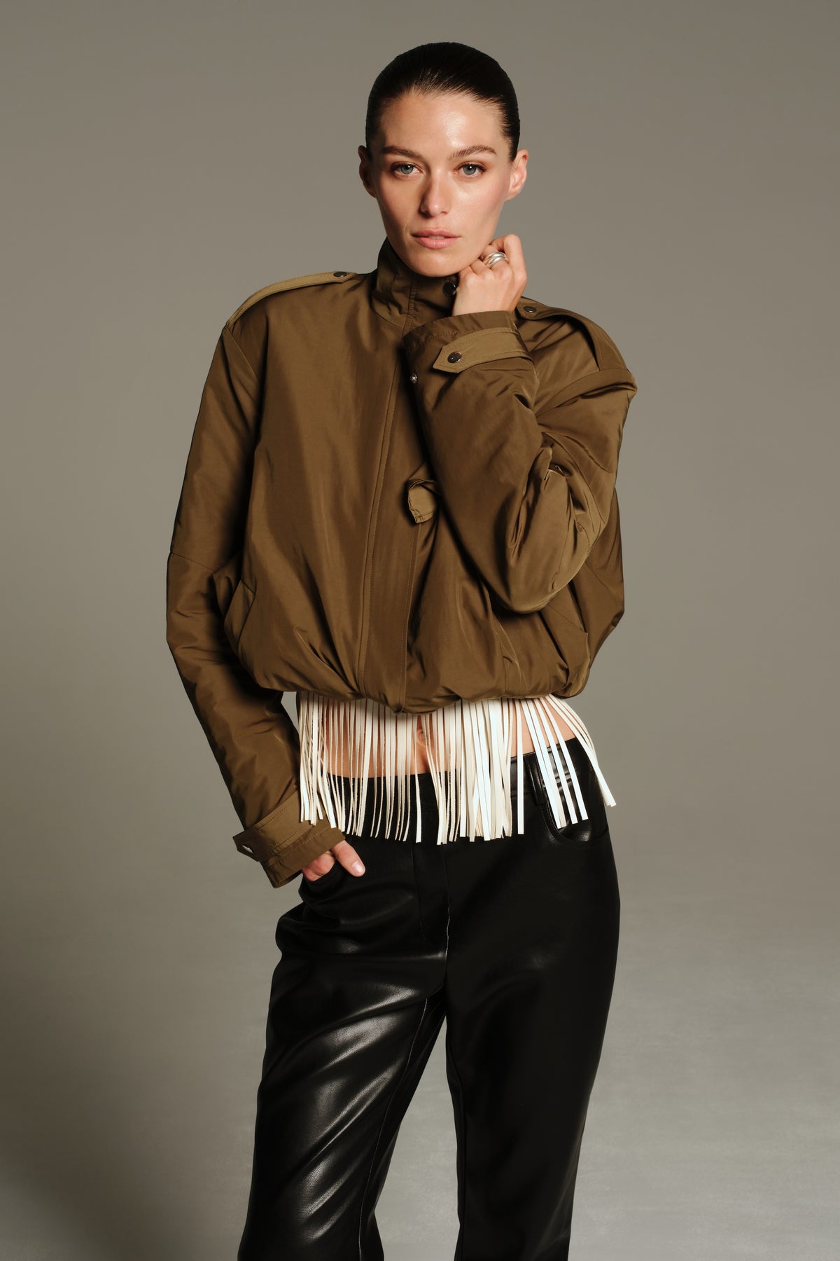 ALYSSA FUNNEL NECK BOMBER