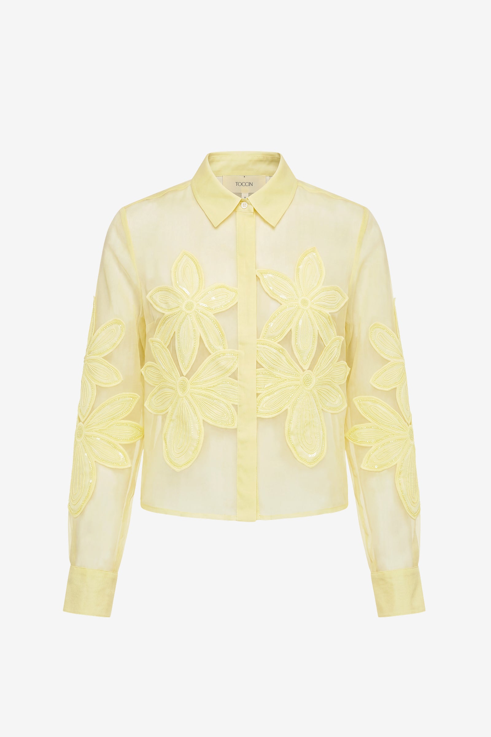 AMANDA BUTTON DOWN SHIRT WITH APPLIQUE