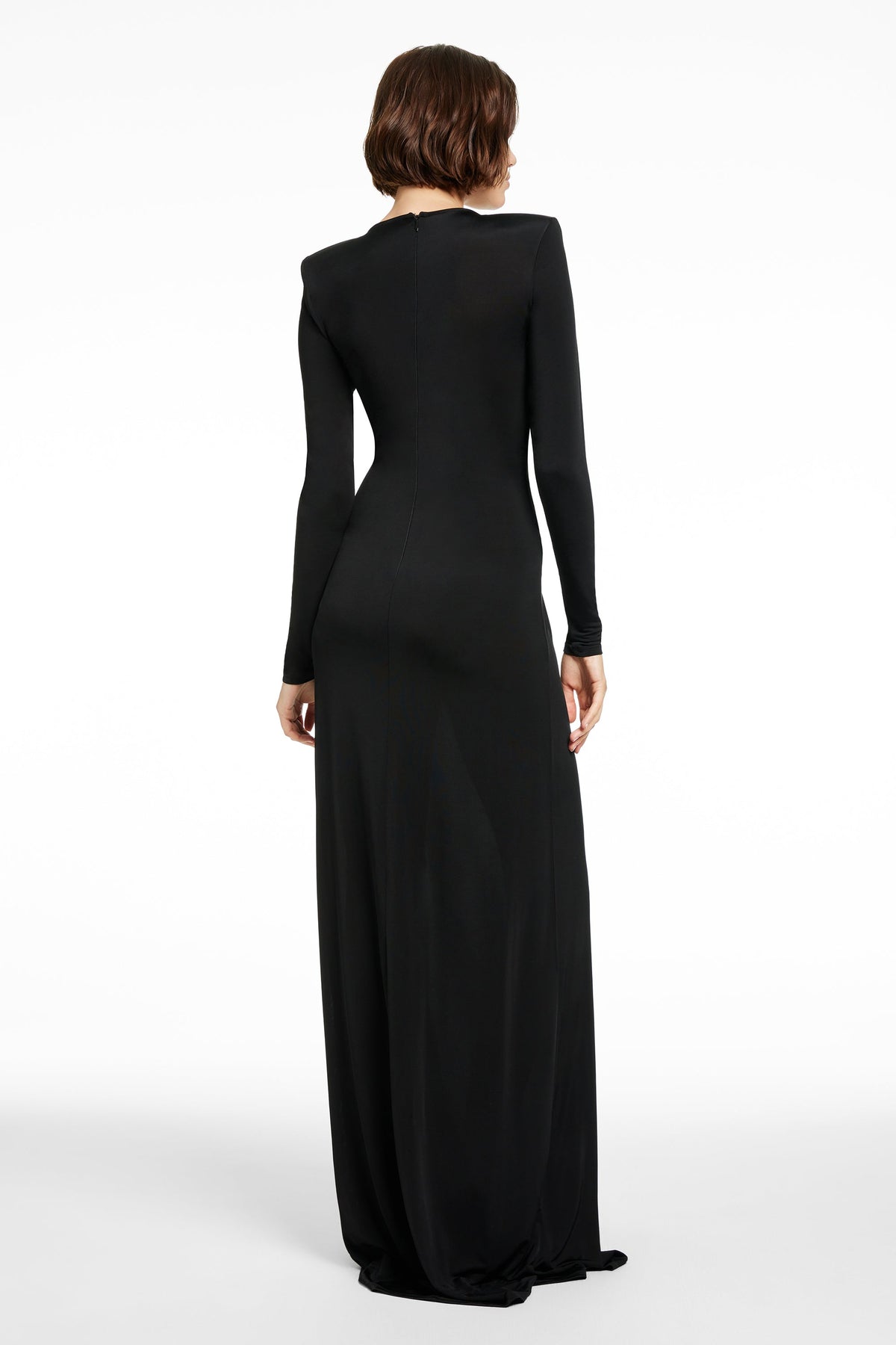 ANASTASIA STRONG SHOULDER DEEP V MAXI DRESS - Toccin