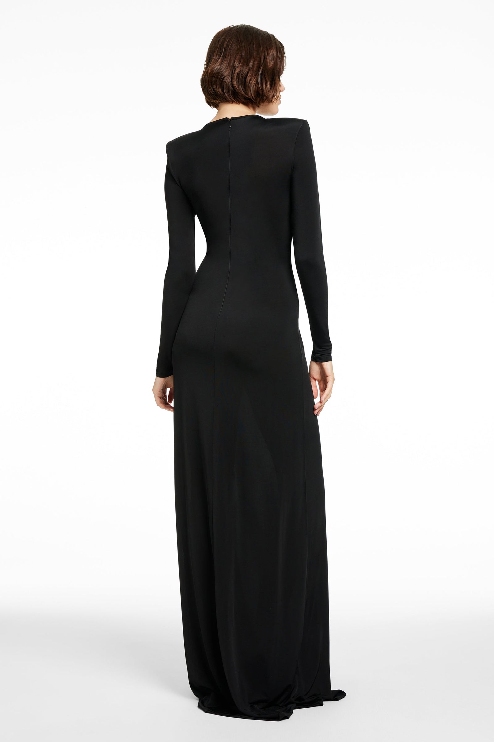 ANASTASIA STRONG SHOULDER DEEP V MAXI DRESS - Toccin