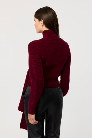 Aspen Long Sleeve Tie Front Pullover Sweater - Toccin