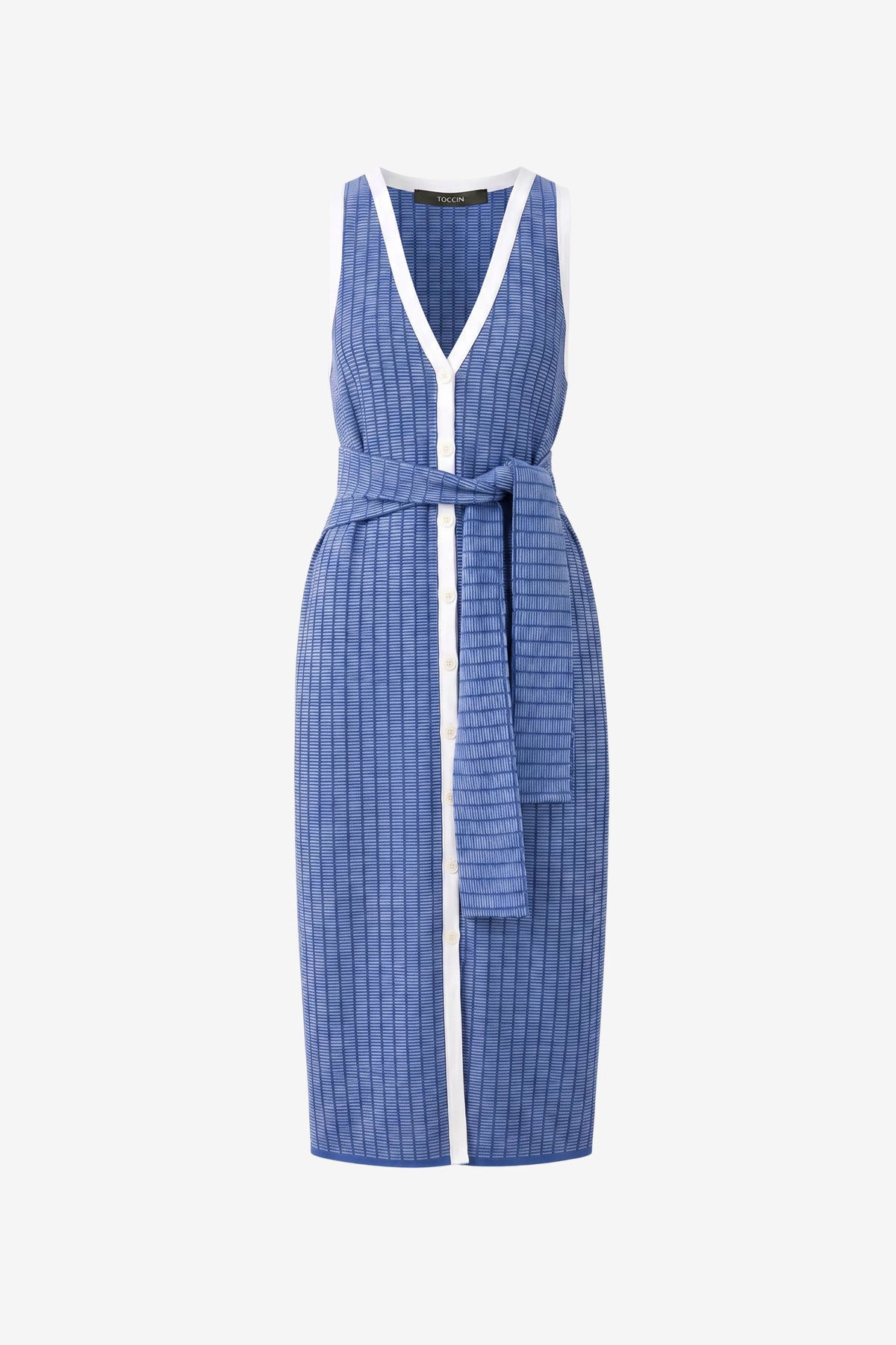 BEX TIE-FRONT SLEEVELESS MIDI DRESS - Toccin