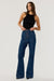 Birkin High-Waisted Lace Up Flared Jeans