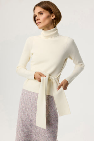 Brielle Tie-Front Turtleneck - Toccin