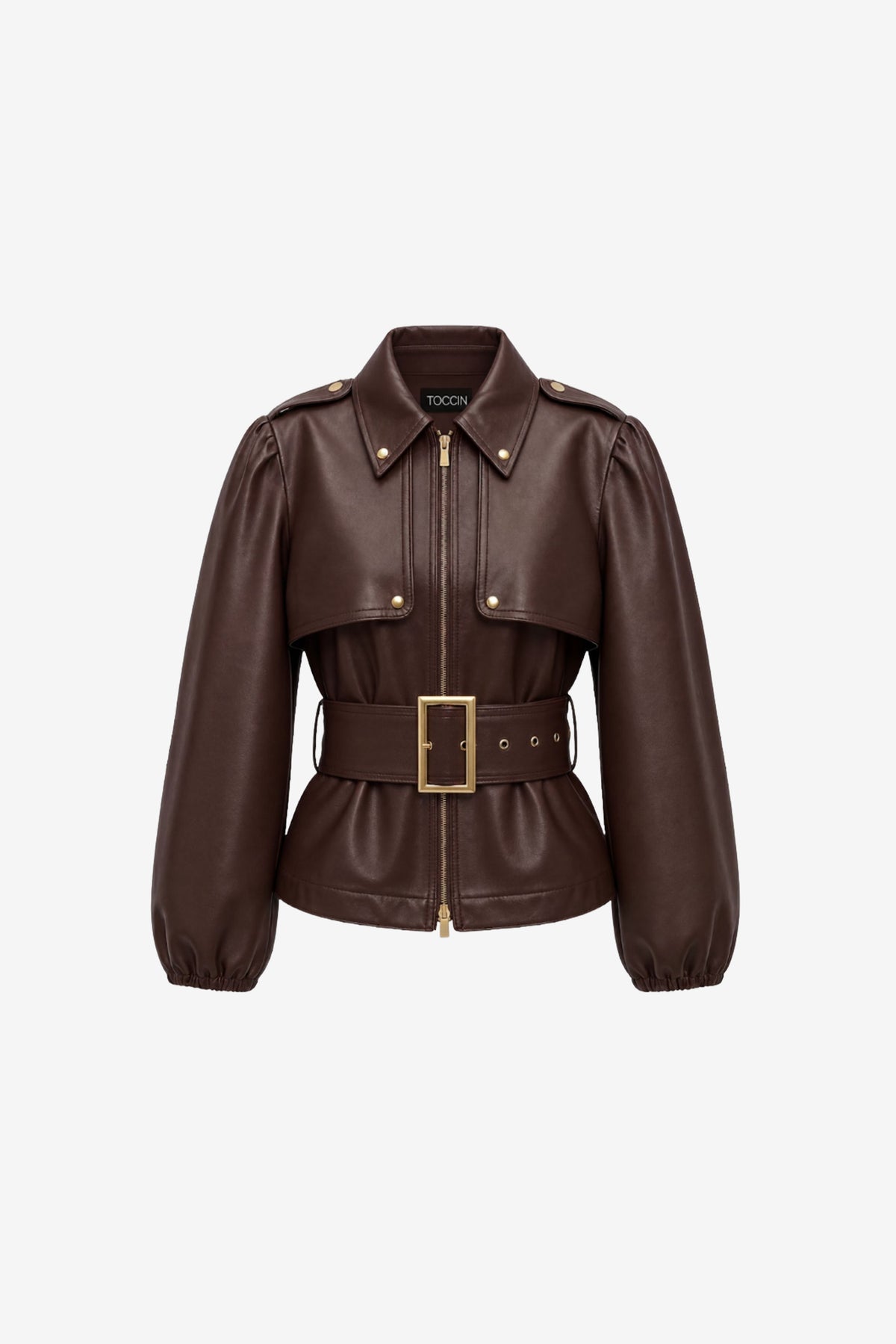 BRIGHTON BELTED ZIP-FRONT JACKET